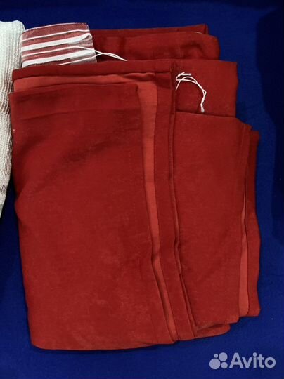 Шторы красные + тюль