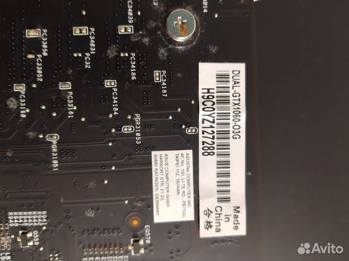 Видеокарта Asus GTX1060-03G 3 гб