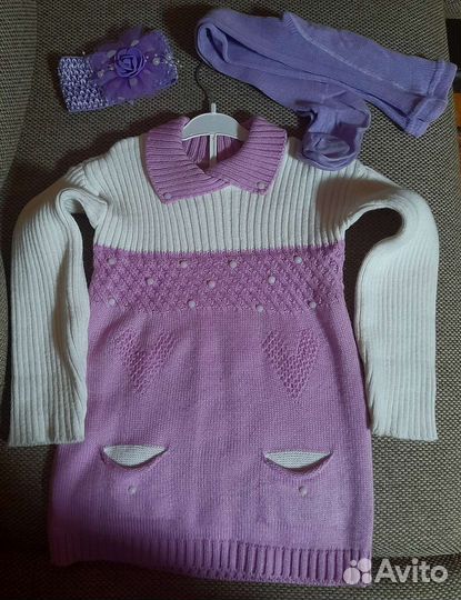 Платье туника теплое для девочки