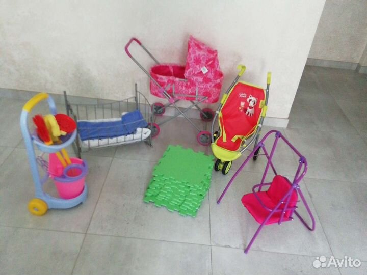 Коляска для кукол 2 шт, Кочели, Кровать и Тележка