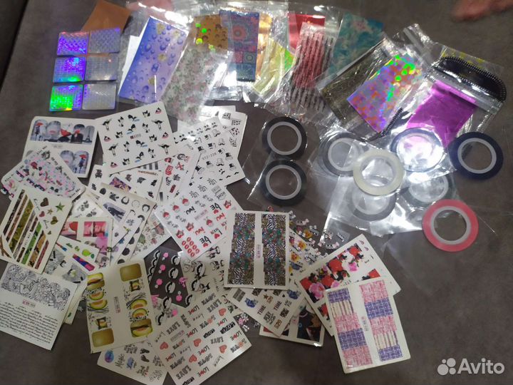 Наклейка,фольга, трафареты,ленты