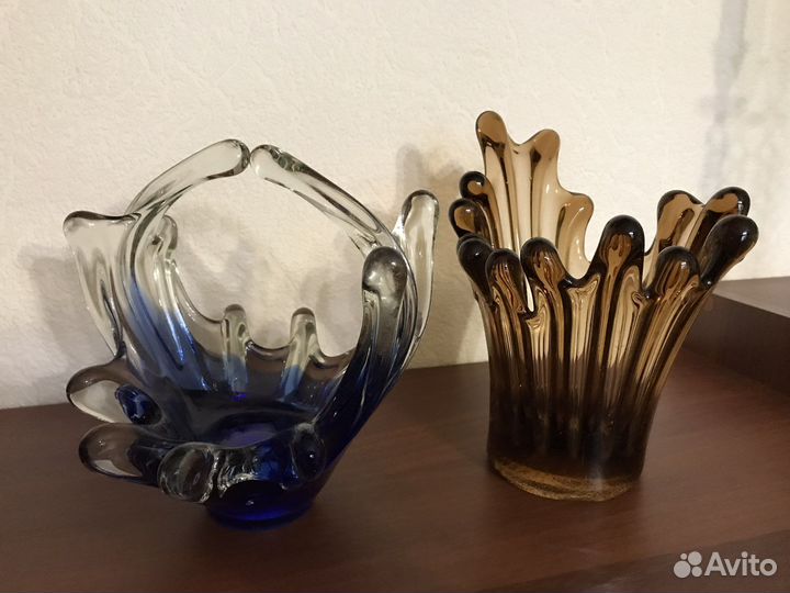 Вазы цветное стекло Чехия