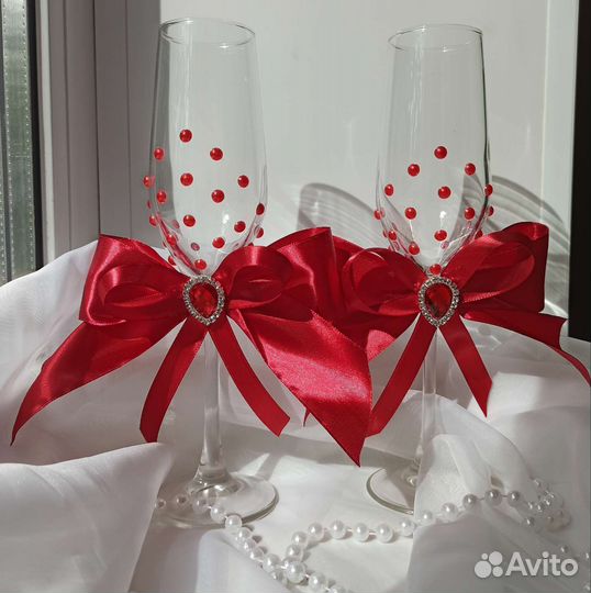 Свадебные бокалы для шампанского