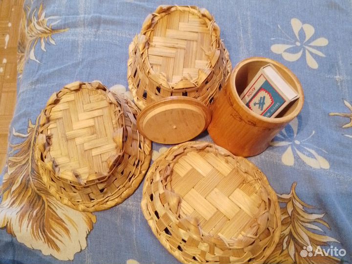 Плошка/конфетница плетеная+лапти