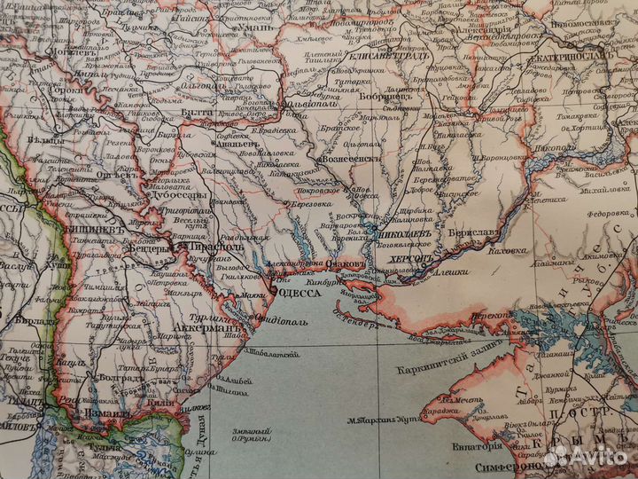Карта Российская империя, Крым, Украина, Молдавия