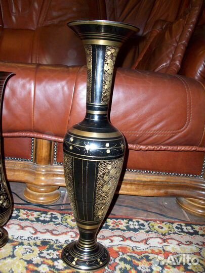Вазы латунь до 51 см Индия ручная работа Эмаль от
