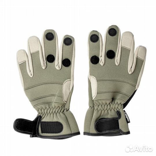 Перчатки рыбацкие неопрен. на липучке Хаки HS-HY-D