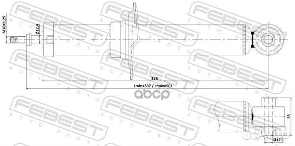 Амортизатор задний GAS.twin tube 08110003R Febest