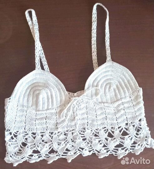 Салфетка и топ-майка 42 размер, вязаные ажурные
