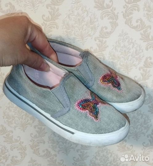 Слипоны джинсовые