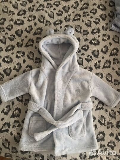 Халат детский 0-6 месяцев + полотенце