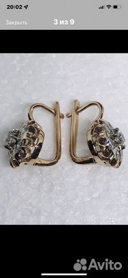 Золотые серьги с бриллиантами