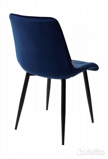 Стул chic bluvel-86 navy blue черный велюр синий