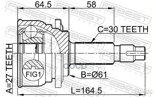 ШРУС наружный 27x61x30 (toyota RAV4 ACA3#/GSA3#