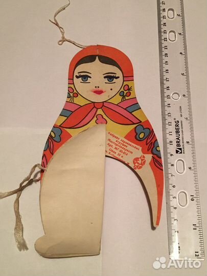 Ёлочная картонная игрушка раскладушка Матрёшка