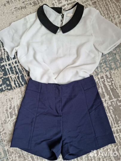 Шорты с высокой талией + блузка