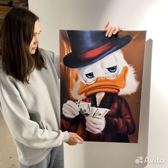 Картины на холсте 50х70см Скрудж, классный подарок