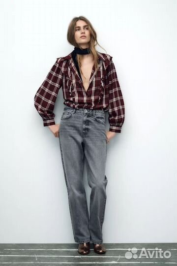 New Рубашка с оборками Zara с люрексом M Испания