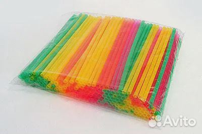 Трубочки прямые 240мм 8мм цветные, пп 250 шт/упак