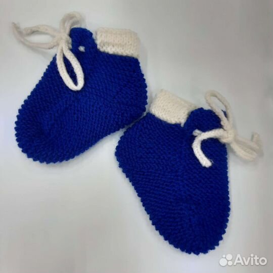 Носки- пинетки вязаные для ребёнка от 6 месяцев