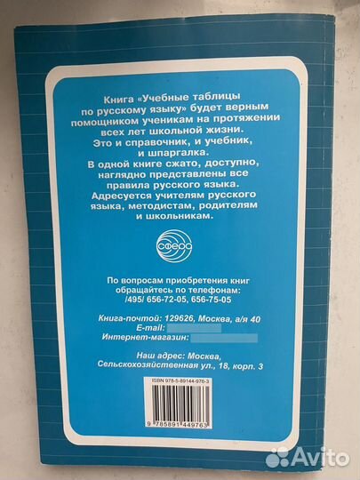 Учебные таблицы по русскому языку 5-11 класс