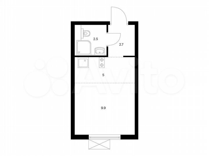 Квартира-студия, 20,1 м², 28/33 эт.