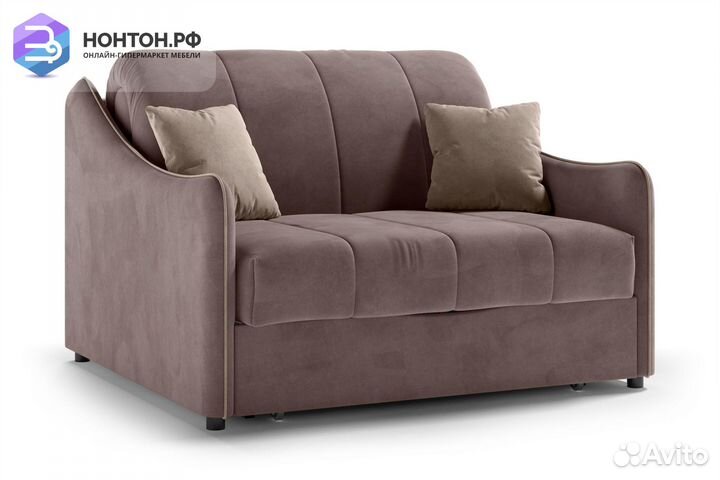 Диван аккордеон Эско коричневый / бежевый