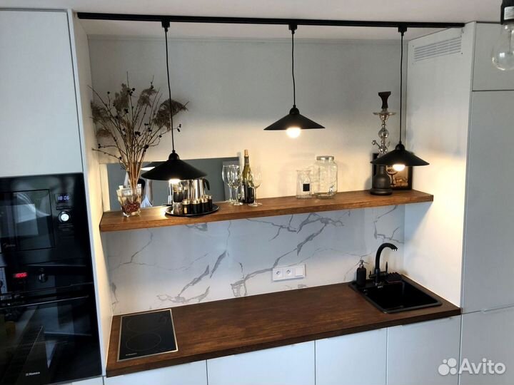 Прямая кухня с мдф фасадами