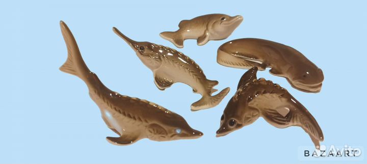 Фарфоровые статуэтки рыб