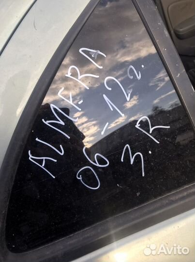 Стекло треугольник задней двери Nissan Almera клас