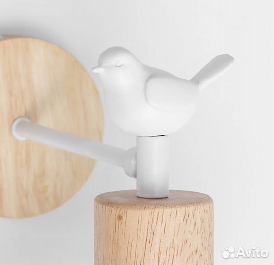 Светильник настенный бра белое Птичка