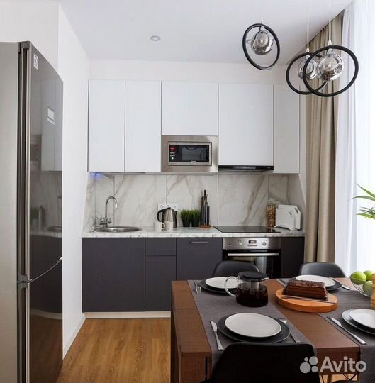 Угловая в потолок кухня на заказ