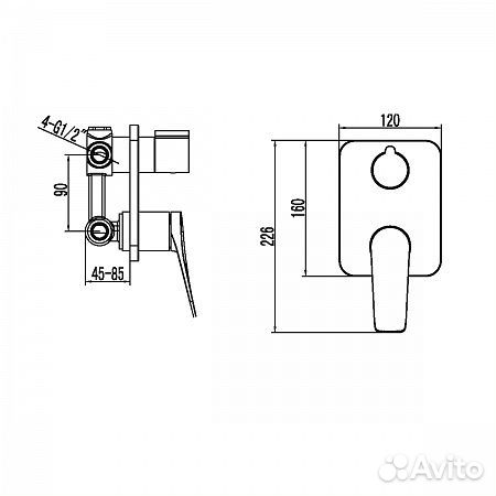 Смеситель Lemark Bronx LM3727BL для ванны и душа