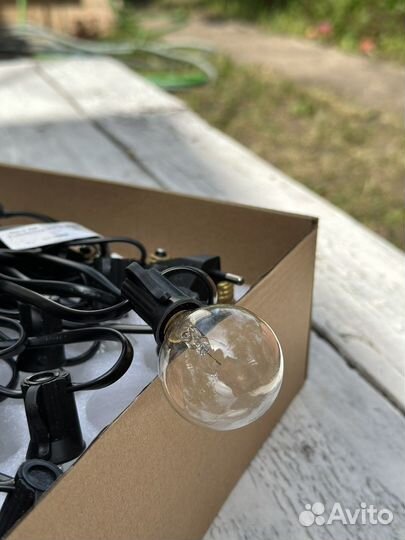 Уличная гирлянда (лампочки) 15м, 50 лампочек