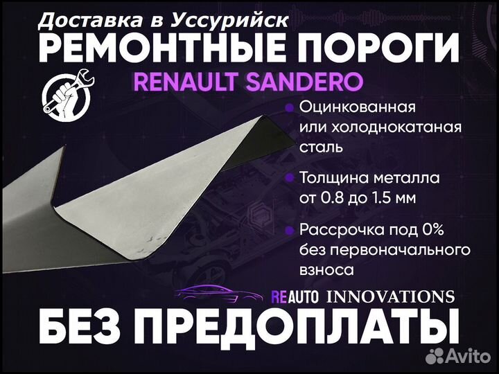 Ремонтные пороги на Renault Sandero 1