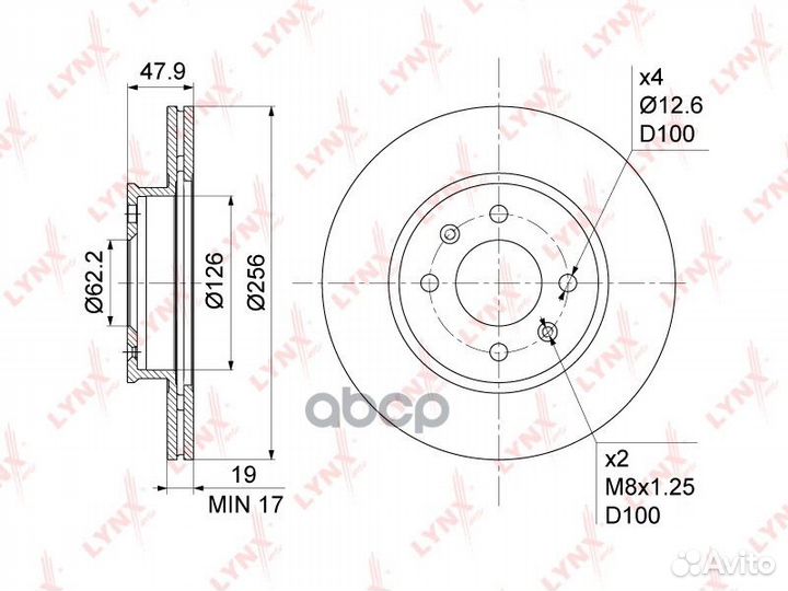 Диск тормозной перед BN1054 lynxauto