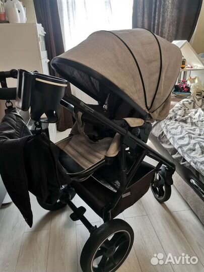 Коляска moon nuova 2 в 1 +муфта, конверт, сумка