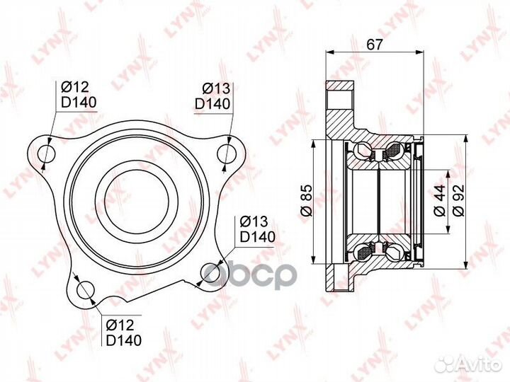 Подшипник ступ.toyota LC prado J120/J150- зад.п