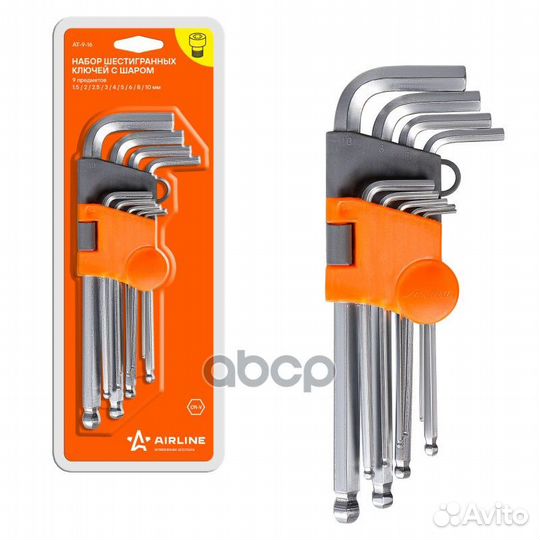 Набор шестигранных ключей с шаром AT-9-16 airline