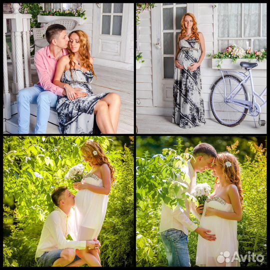 Платье и для беременных серое и белое с вышивкой