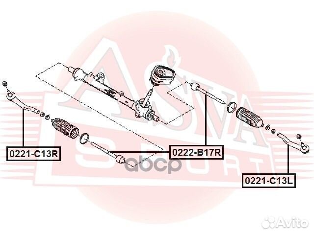 Тяга рулевая 0222-B17R asva