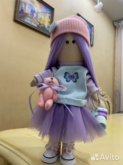 Текстильная Кукла ручной работы, игровая