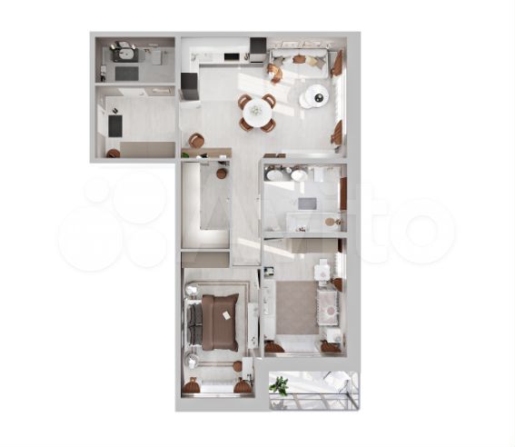 2-к. квартира, 87,3 м², 13/18 эт.