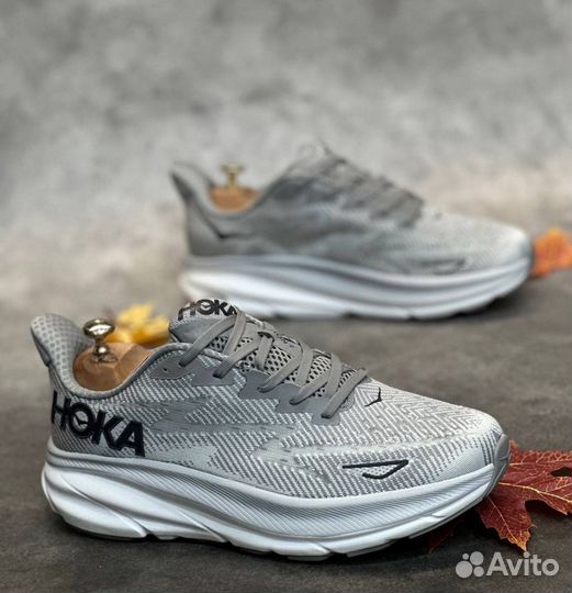 Hoka clifton 8 беговые серые разм. 43