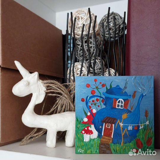 Картина мини интерьерная панно акрил гипс