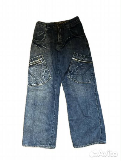 Джинсы широкие на высокой посадке