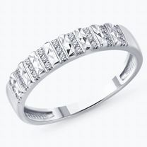 Кольцо белое золото с бриллиантом 17 размер