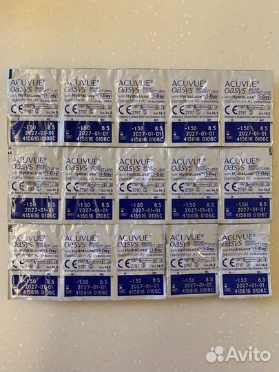 Линзы контактные Acuvue Oasys 1 day -1,50
