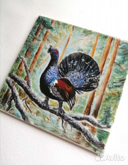 Панно на плитке на кухню.Ручная роспись