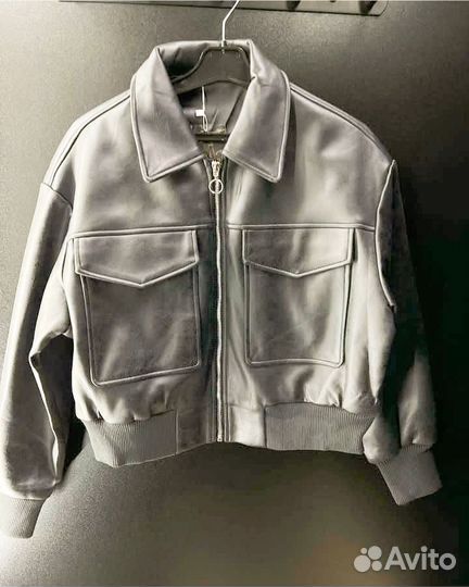 Бомбер кожаный